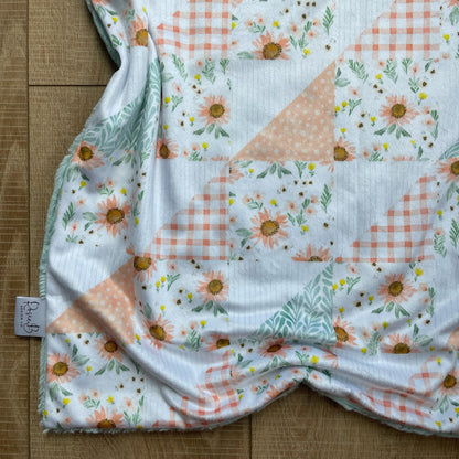 Newborn Baby Blanket - Bright and Fun Floral Summer
