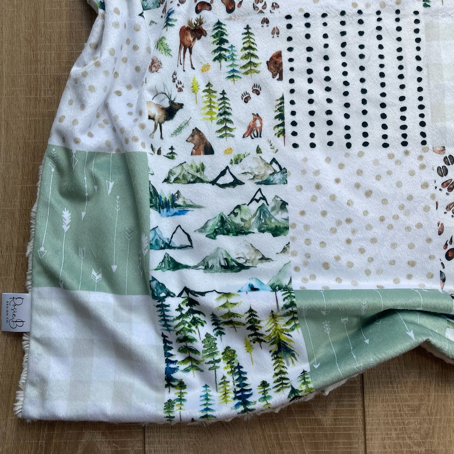 Baby / Toddler Blanket - Sage Wildlife Block