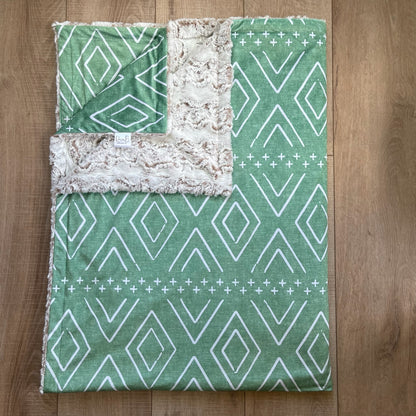 Adult / Momma Blanket - Green Aztec