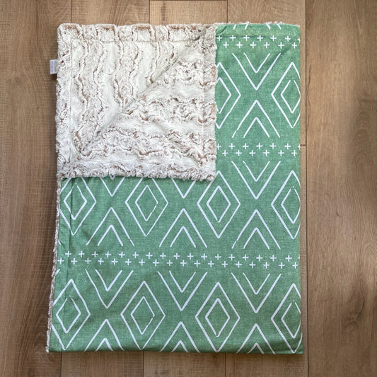 Adult / Momma Blanket - Green Aztec