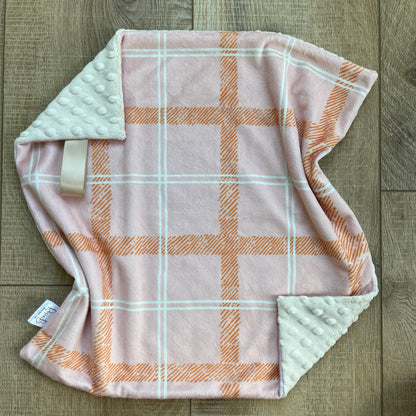 Lovey - Pink and Orange Plaid w/ Tan Dimple