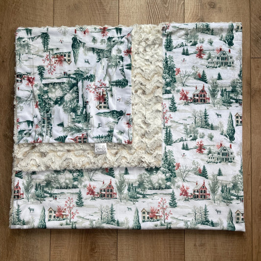 Throw Blanket -  Tinsel Town w/ Snowy Owl