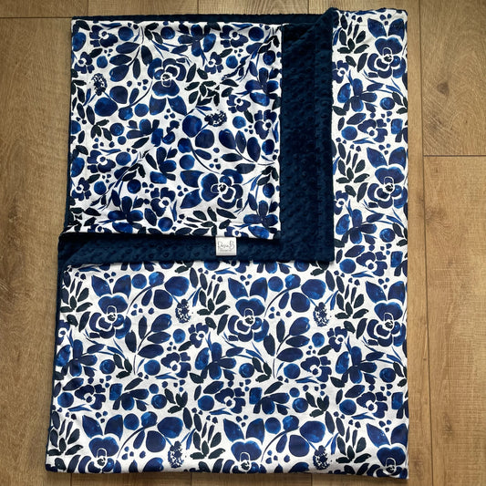 Adult / Momma Blanket - Blue Florals
