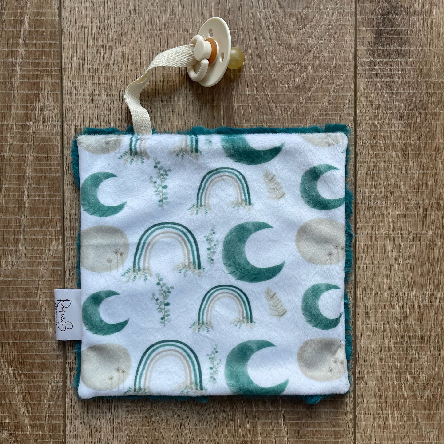 Paci Pal - Blue Boho Rainbow and Moon