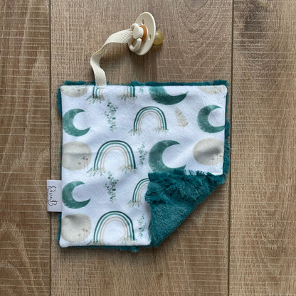 Paci Pal - Blue Boho Rainbow and Moon