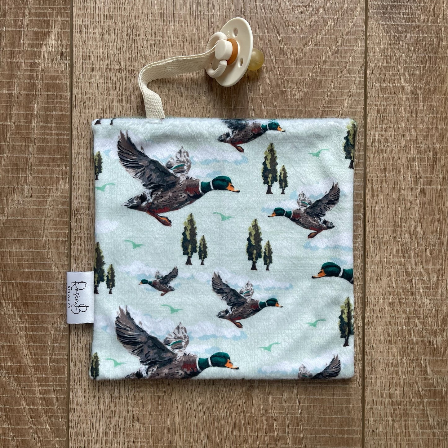 Paci Pal - Plaid Flying Mallard Ducks