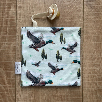 Paci Pal - Plaid Flying Mallard Ducks