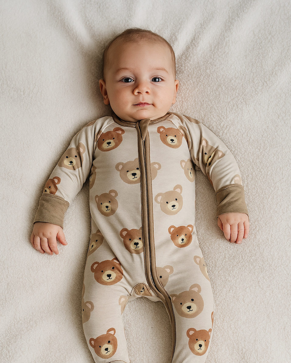 Baby Bear Bamboo Zipper Romper