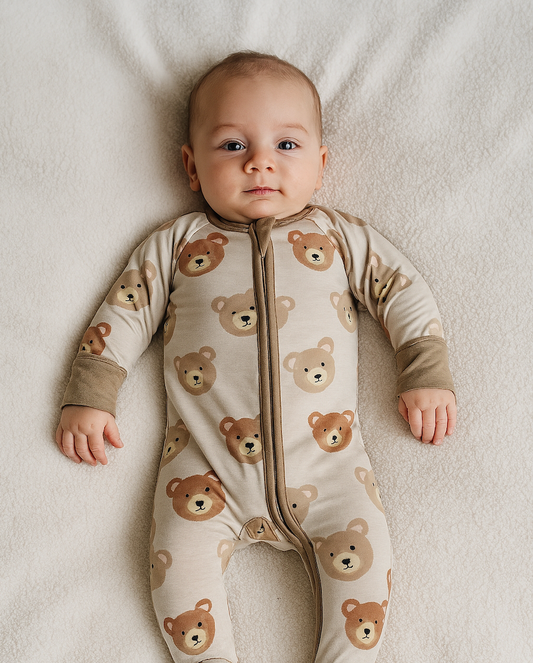Baby Bear Bamboo Zipper Romper