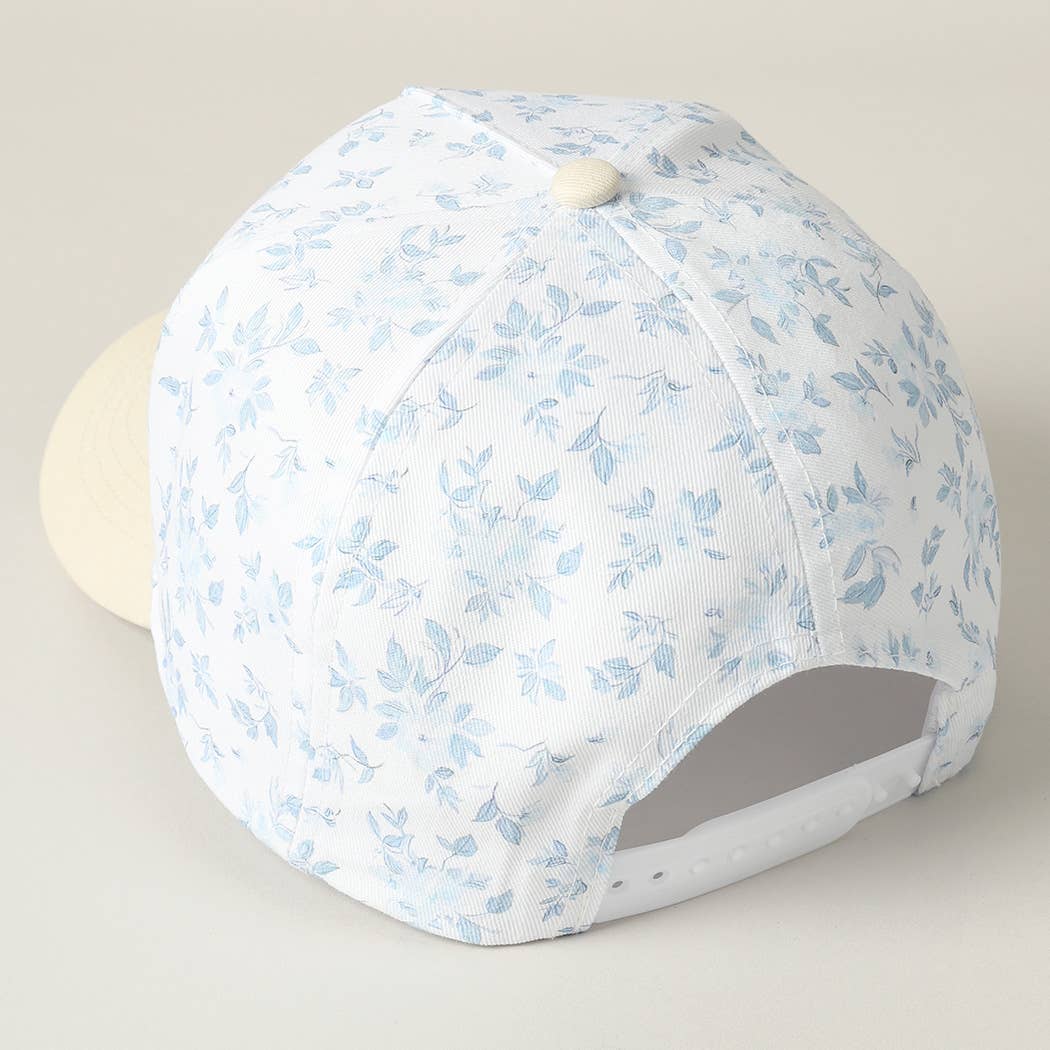 MAMA Embroidered Flower PatternTrucker Hat: WHITE/BEIGE / ONE SIZE