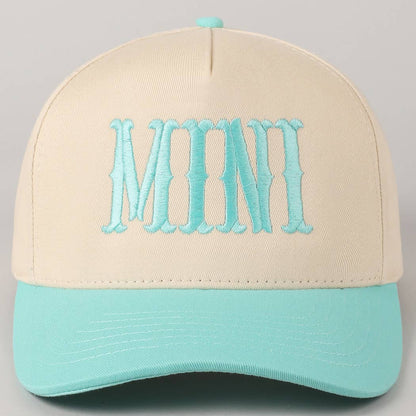 MINI Lettering Embroidery Two-Tone Baseball Cap For Kids: LT PINK / ONE SIZE