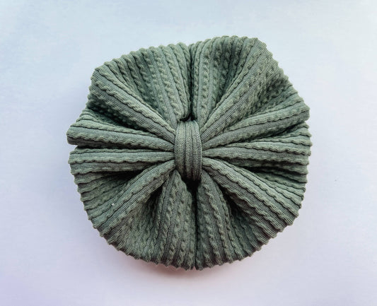 Baby Bow Headband - Neutral Messy: Moss