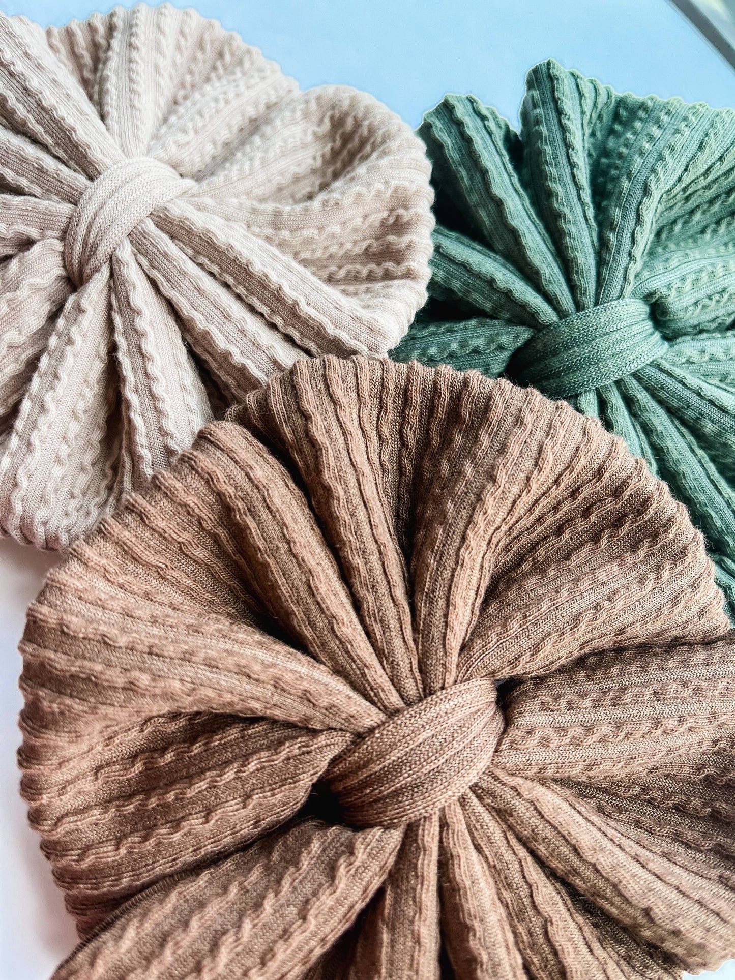 Baby Bow Headband - Neutral Messy: Moss
