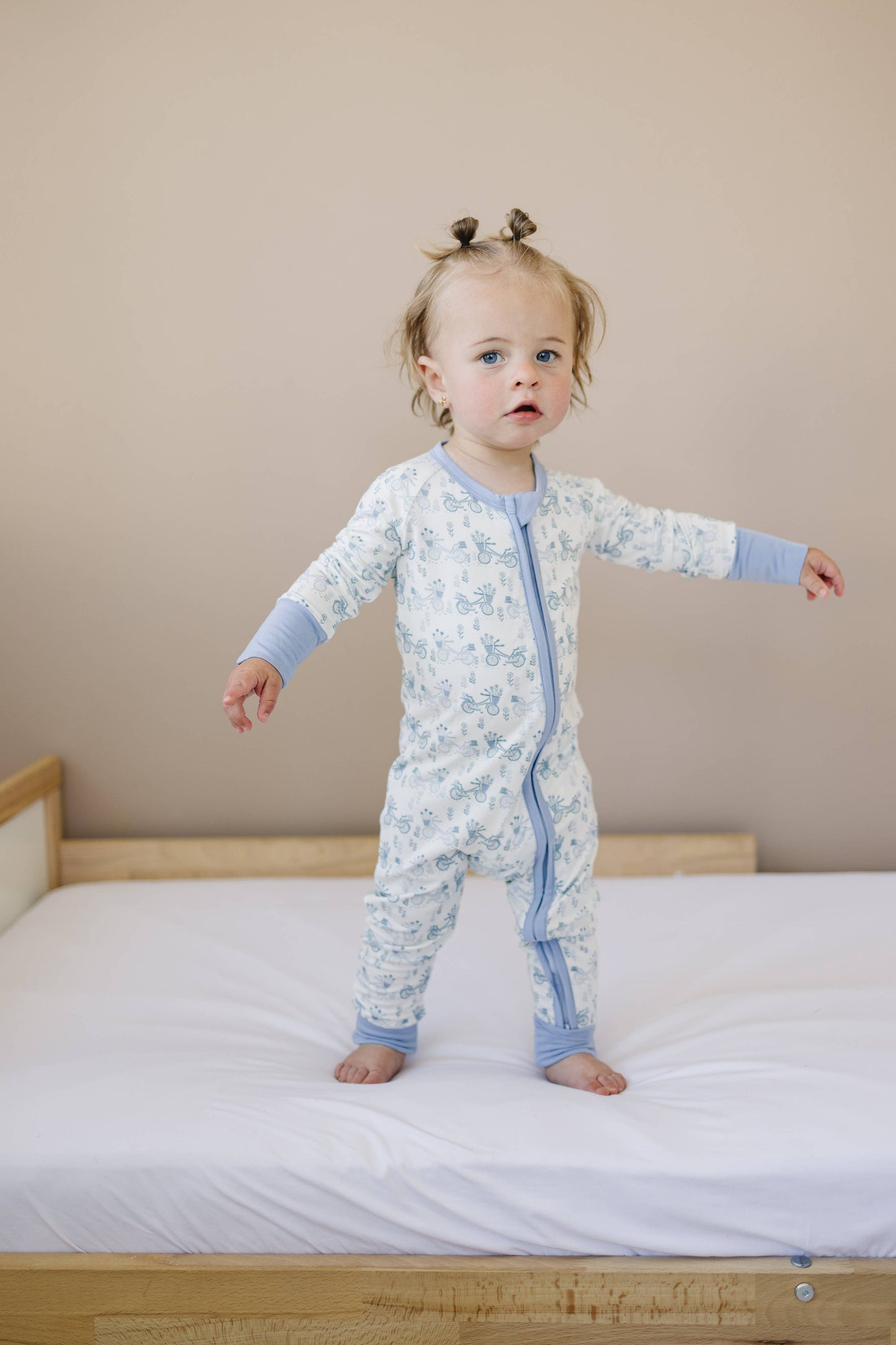 Pedal Around Bamboo Zippy Romper Spring Baby Pajamas PJs