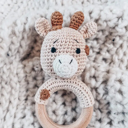 Giraffe Hand Crochet Rattle