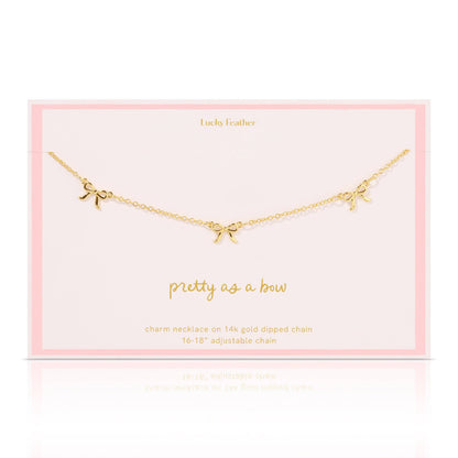 Beautiful Bows - 3 Bow Necklace - Gold