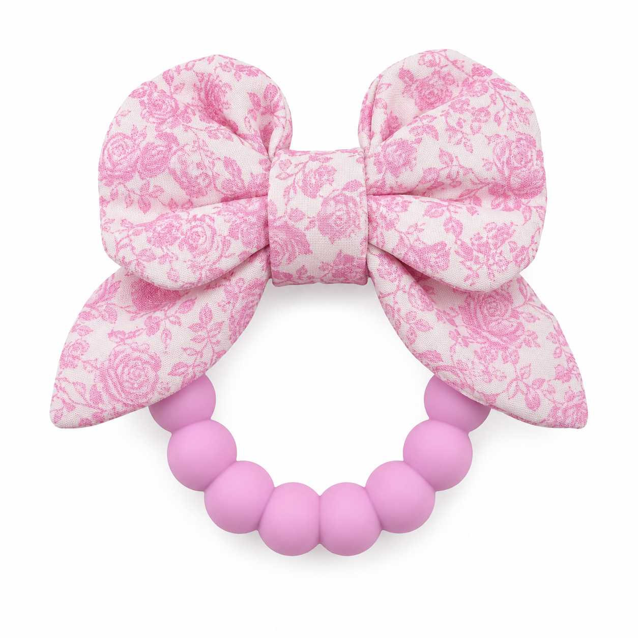 Baby Crinkle Teether Toy, Pink Bow