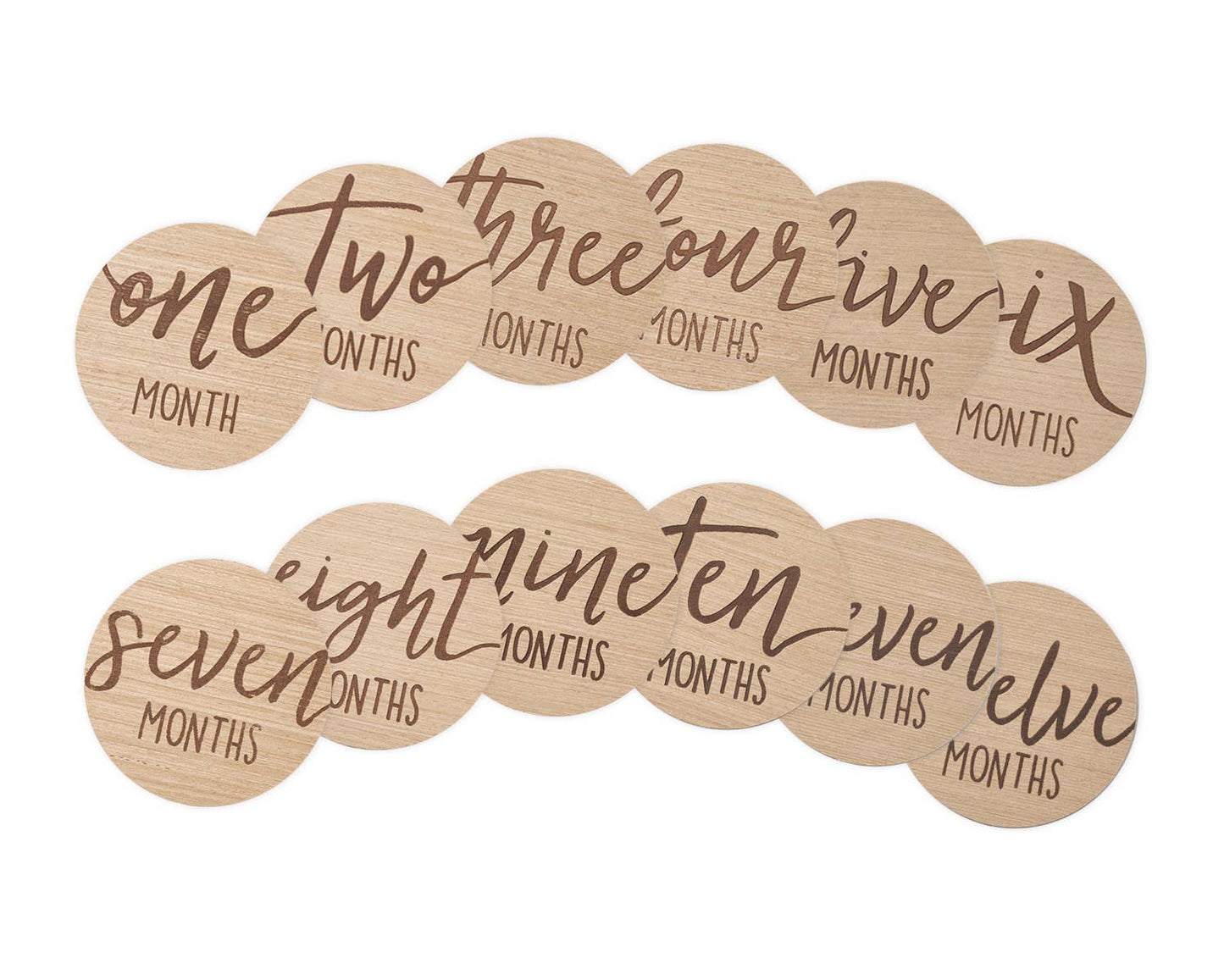 Baby Wooden Monthly Milestone Photo Props Discs