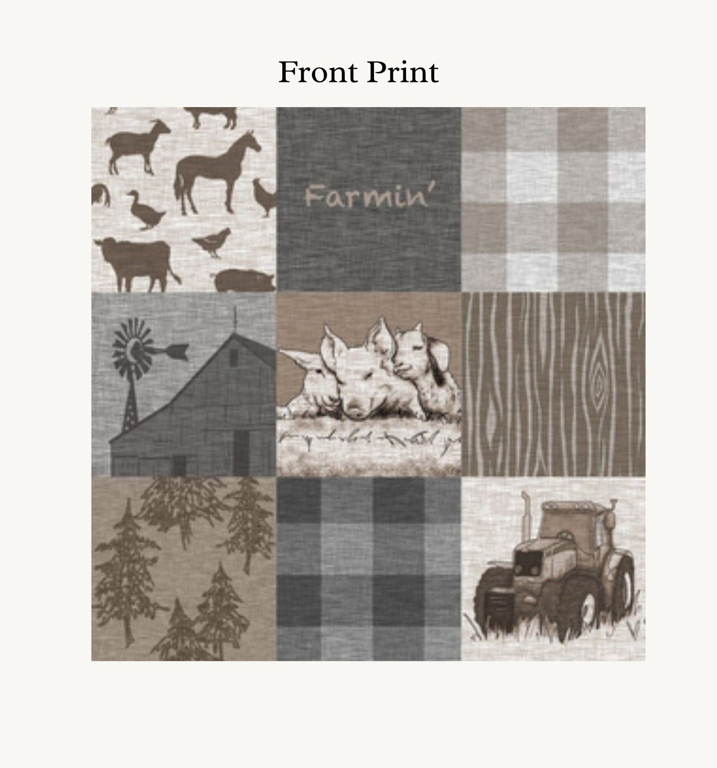 Farmin' Patchwork Brown & Grey