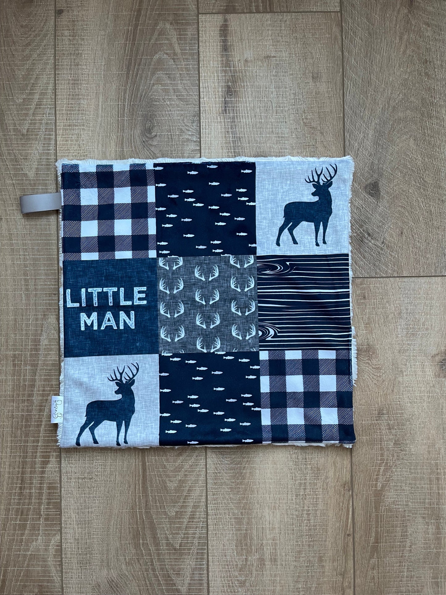 Navy and Grey Little Man Deer and Fishing