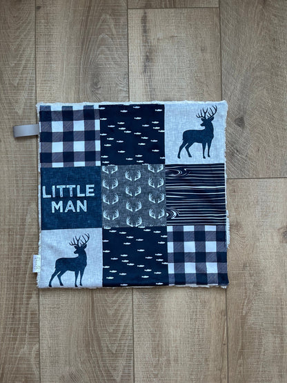 Navy and Grey Little Man Deer and Fishing