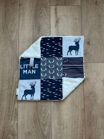 Navy and Grey Little Man Deer and Fishing