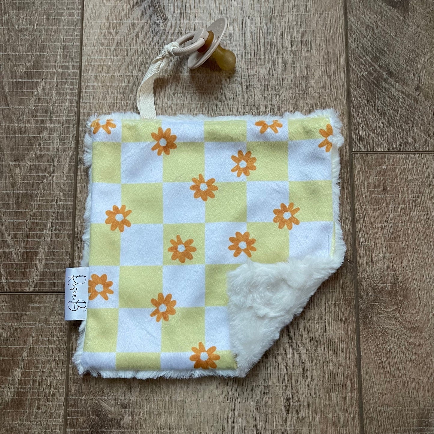 Paci Pal - Yellow & Flower Checkered