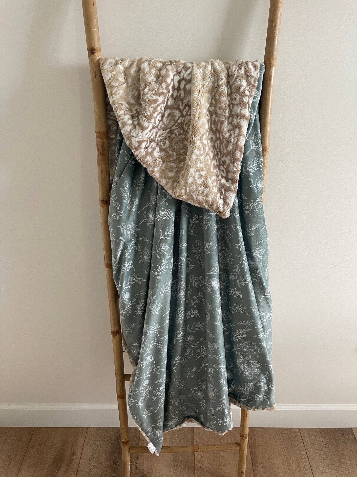 Kids Blanket - Sage Dainty Floral