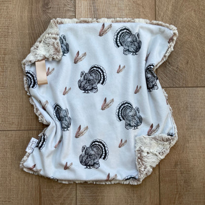 Turkey and Feathers Lovey; Turkey Lovey; Hunting Baby Gift; Hunting Nursery; Bird Hunting; Baby Boy Hunting Gift; Wild Game Hunting: Lovey