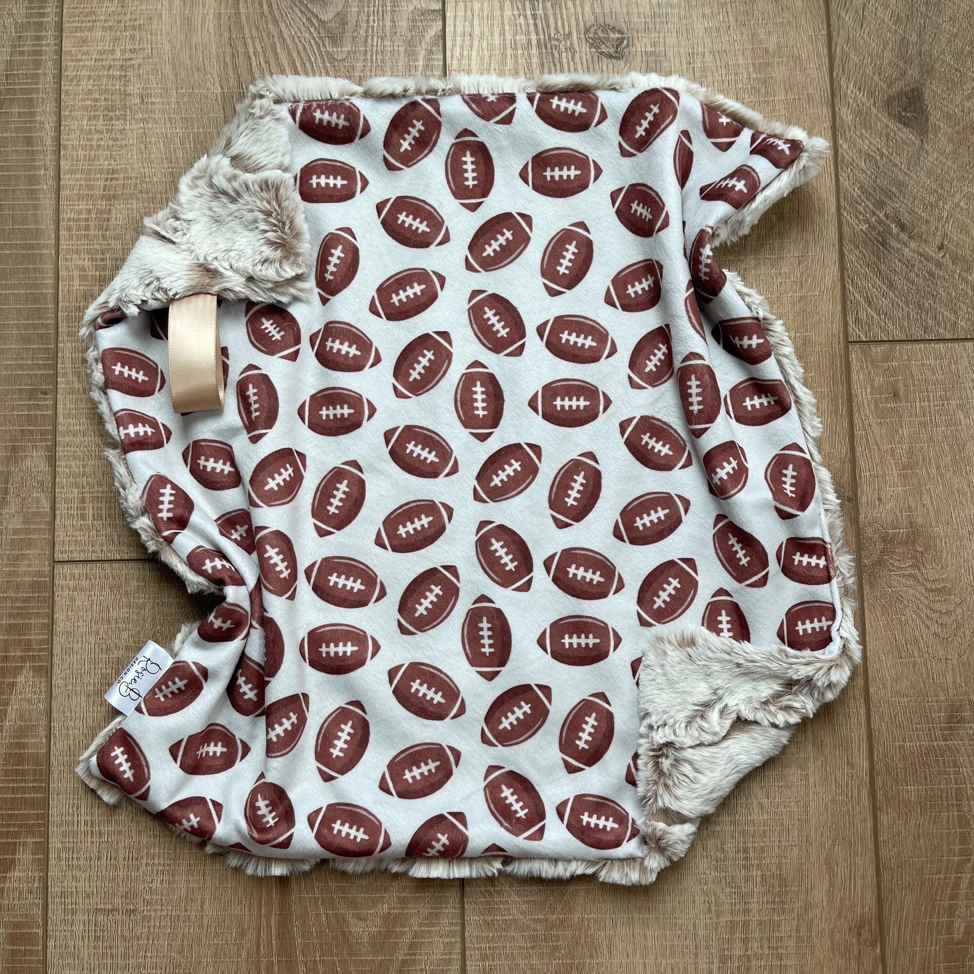 Neutral Football Lovey; Minky Lovey; Boho Nursery; Sports Lovey; Sports Nursery; Baby Shower Gift; Lovie; Baby Gift; Football Lovey; Neutral