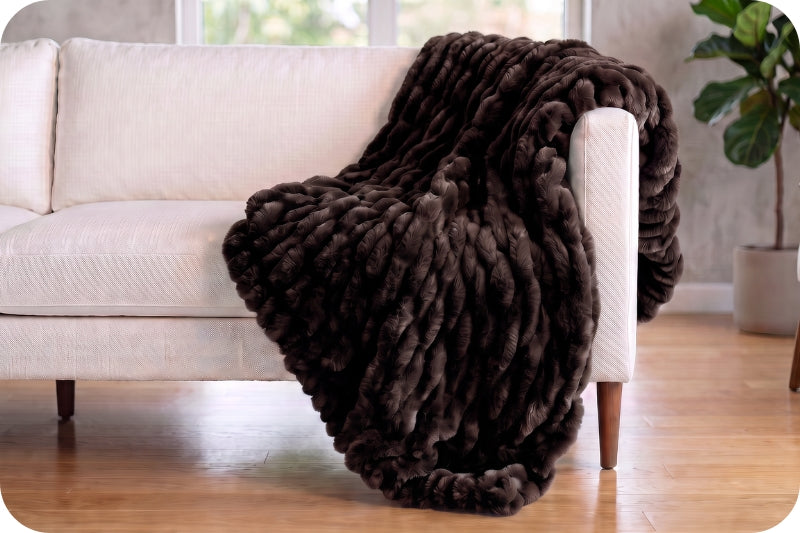 Luxe Cuddle® Blanket - Milan Enzo Black Coffee