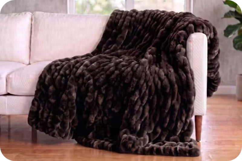 Luxe Cuddle® Blanket - Milan Enzo Black Coffee